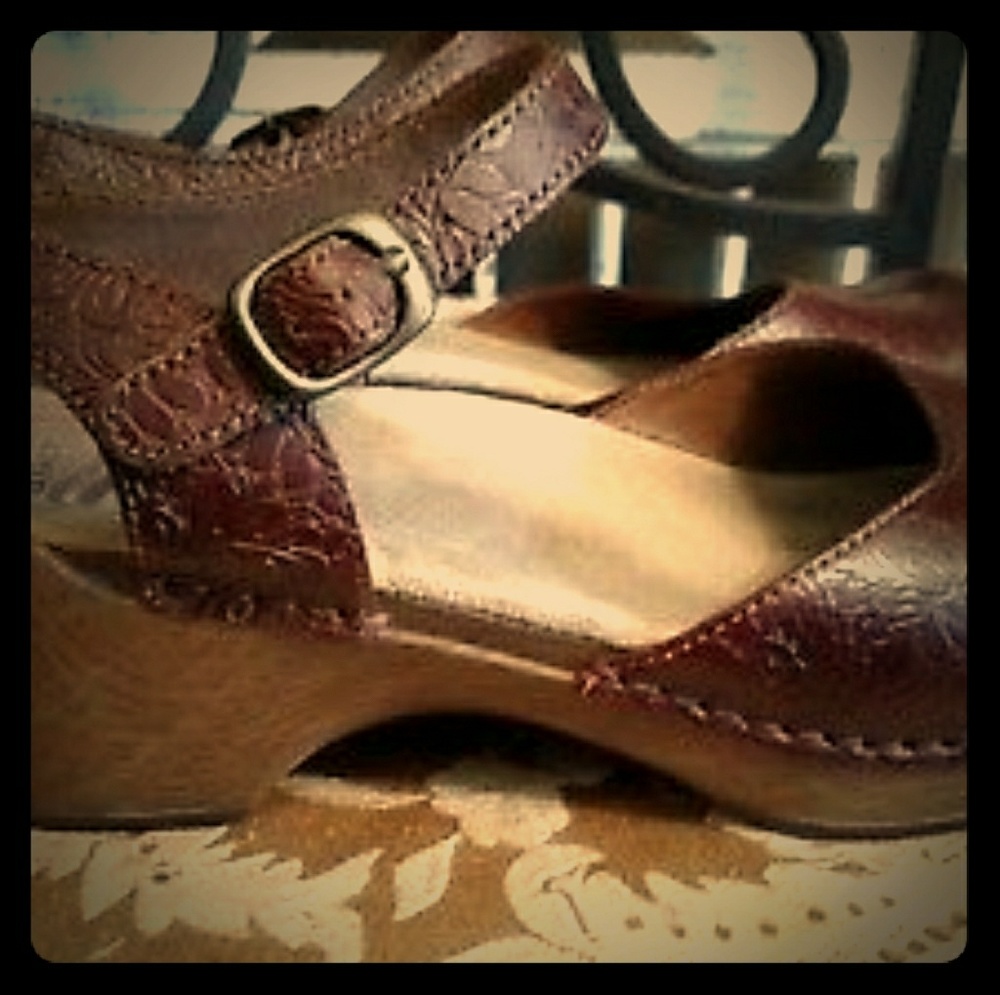 Dansko Sam floral tooled leather maryjane clogs
